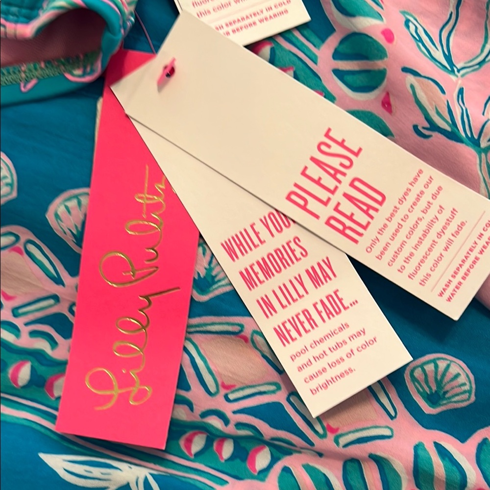Lilly Pulitzer Bikini and Cover Up - Print is “Water Ya Waiting For”. - Picture 6 of 6